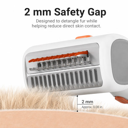 One-button hair release pet grooming brush