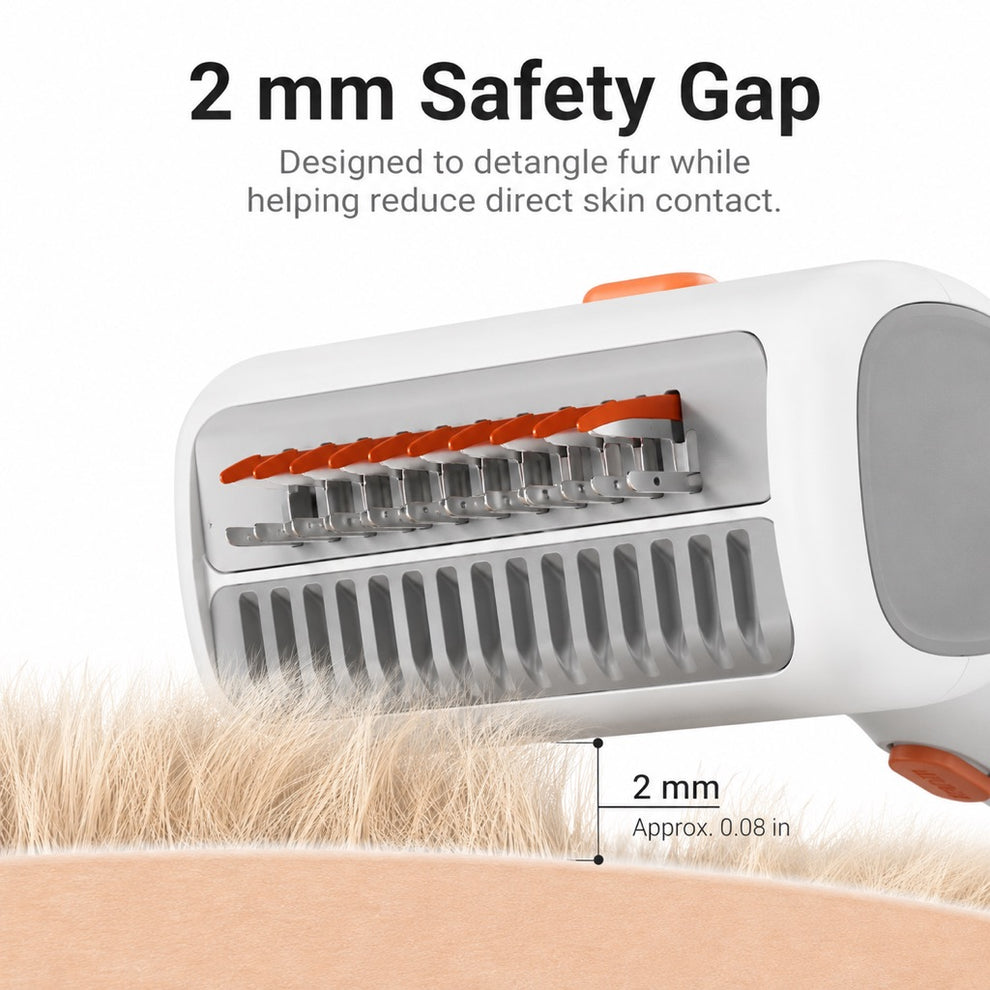 One-button hair release pet grooming brush