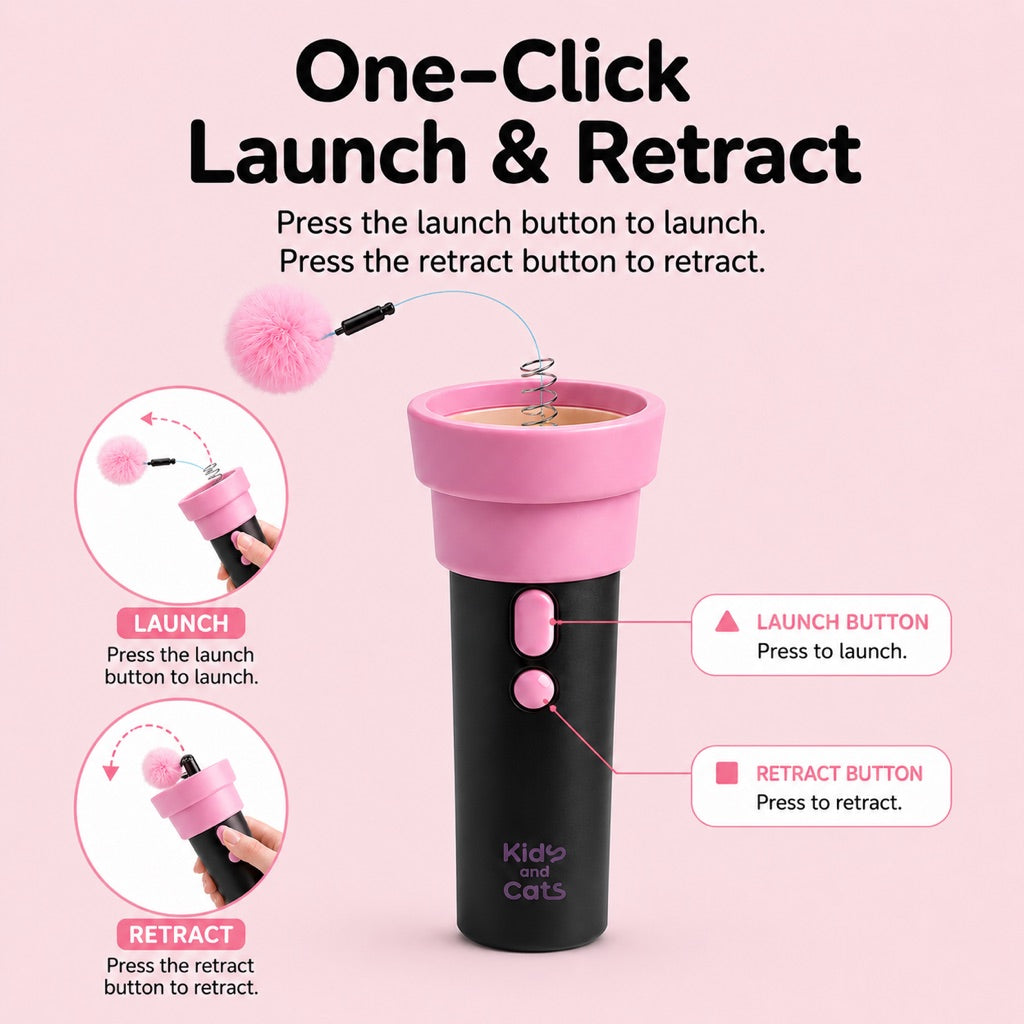Paws in Awe One-Click Electric Cat Teaser Launcher for Indoor Cats - Chase & Pounce Play Without Constant Wand Waving image 8