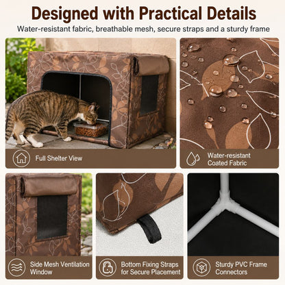 Paws in Awe Outdoor Cat Feeding Shelter for Backyards - Weather-Resistant Food Station Cover image 8