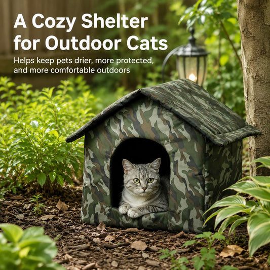 Paws in Awe Weather-Resistant Outdoor Cat House for Porches & Backyards - Cozy Shelter for Cats & Small Dogs image 2