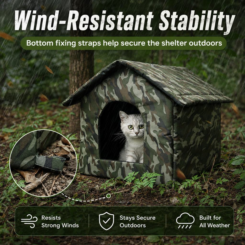 Paws in Awe Weather-Resistant Outdoor Cat House for Porches & Backyards - Cozy Shelter for Cats & Small Dogs image 7