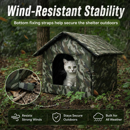 Paws in Awe Weather-Resistant Outdoor Cat House for Porches & Backyards - Cozy Shelter for Cats & Small Dogs image 7