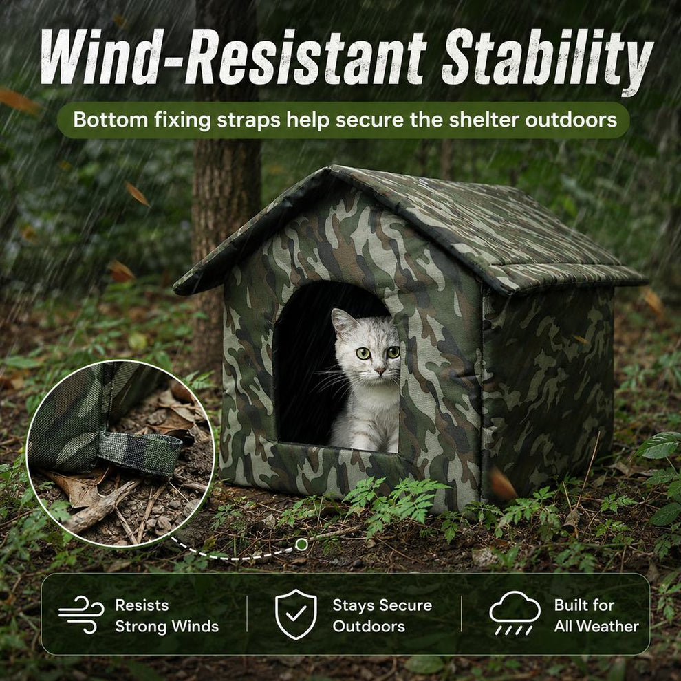 Paws in Awe Weather-Resistant Outdoor Cat House for Porches & Backyards - Cozy Shelter for Cats & Small Dogs image 7