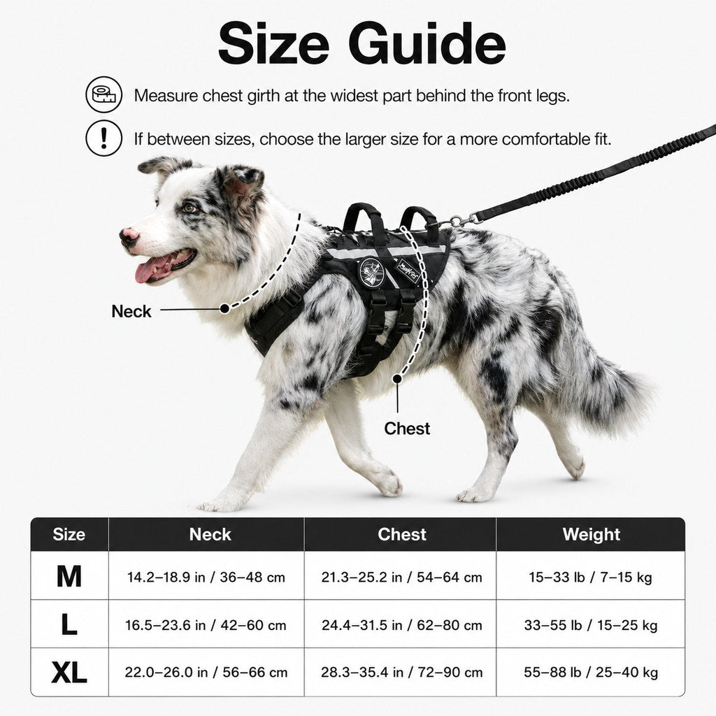 Outdoor dog harness and bungee leash set for walking and hiking