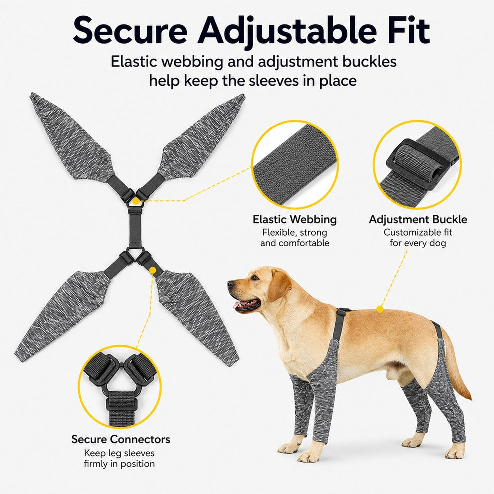 Paws in Awe 4-Leg Outdoor Dog Sleeves for Walks - Helps Keep Legs Cleaner image 7