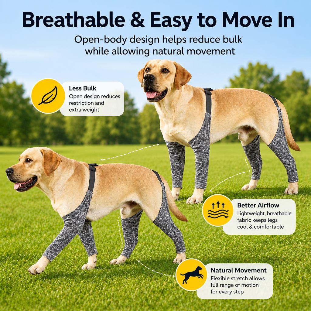 Paws in Awe 4-Leg Outdoor Dog Sleeves for Walks - Helps Keep Legs Cleaner image 3