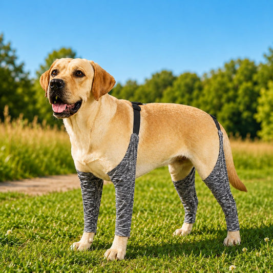 Paws in Awe 4-Leg Outdoor Dog Sleeves for Walks - Helps Keep Legs Cleaner image 1