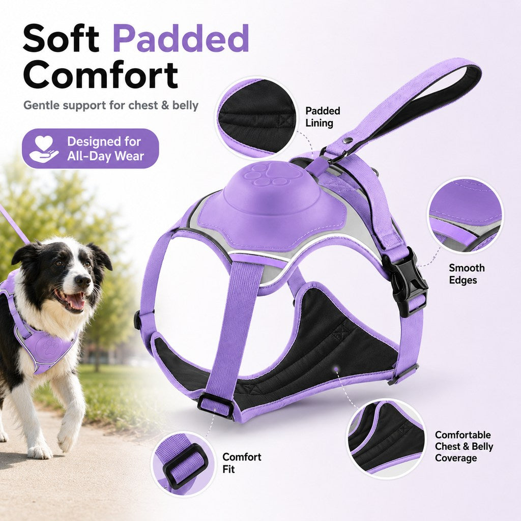 Paws in Awe No-Pull Reflective Dog Harness with Built-In Retractable Leash for Safer Daily Walks image 7