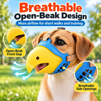 Paws in Awe Adjustable Parrot Beak Dog Muzzle for Walks & Training - Helps Reduce Scavenging & Biting