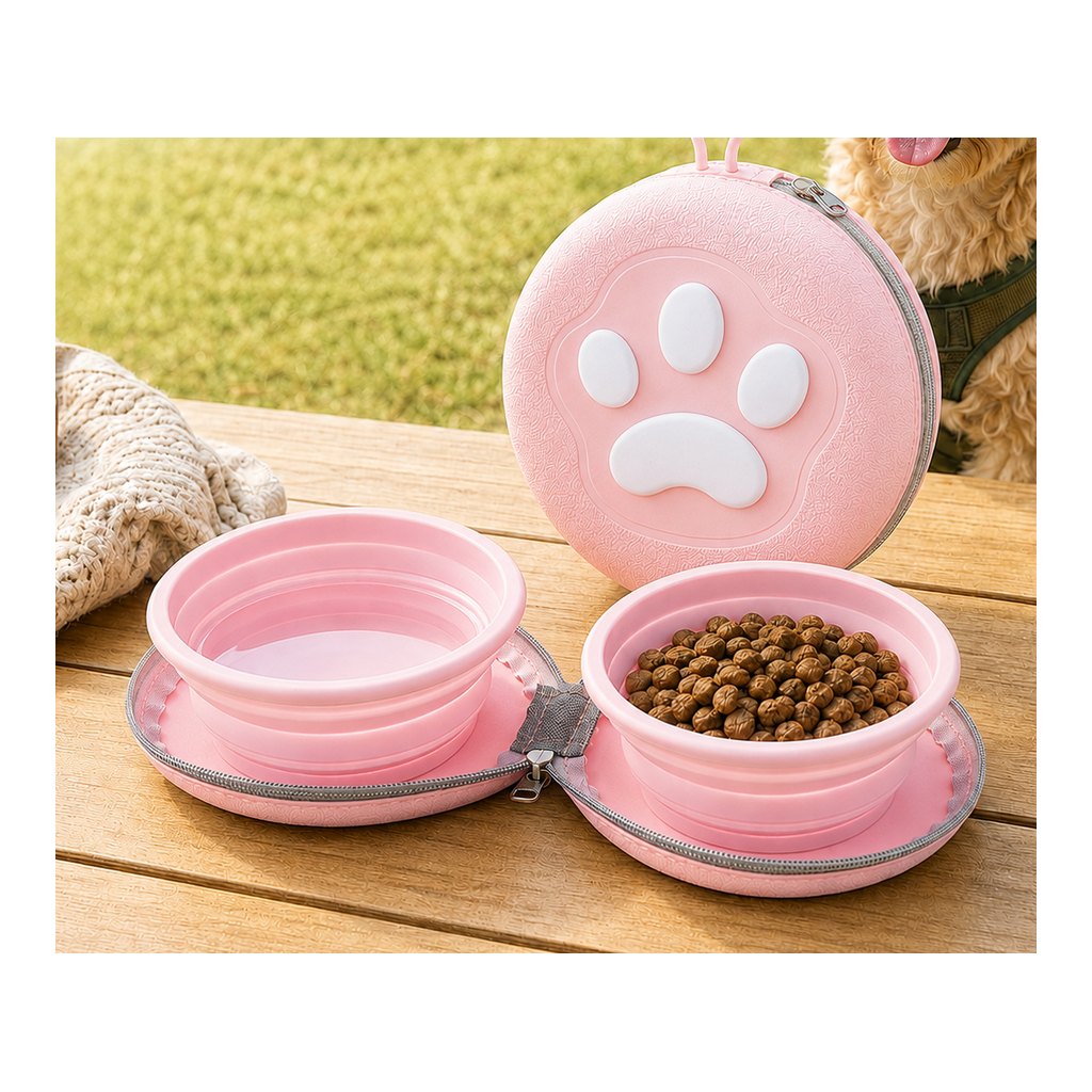 Paws in Awe Paw-Shaped Collapsible Pet Travel Bowl Set for Walks, Camping & Road Trips - Feed Anywhere Without Bulky Bowls image 10