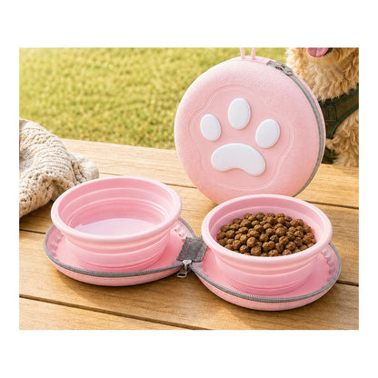 Paws in Awe Paw-Shaped Collapsible Pet Travel Bowl Set for Walks, Camping & Road Trips - Feed Anywhere Without Bulky Bowls image 10