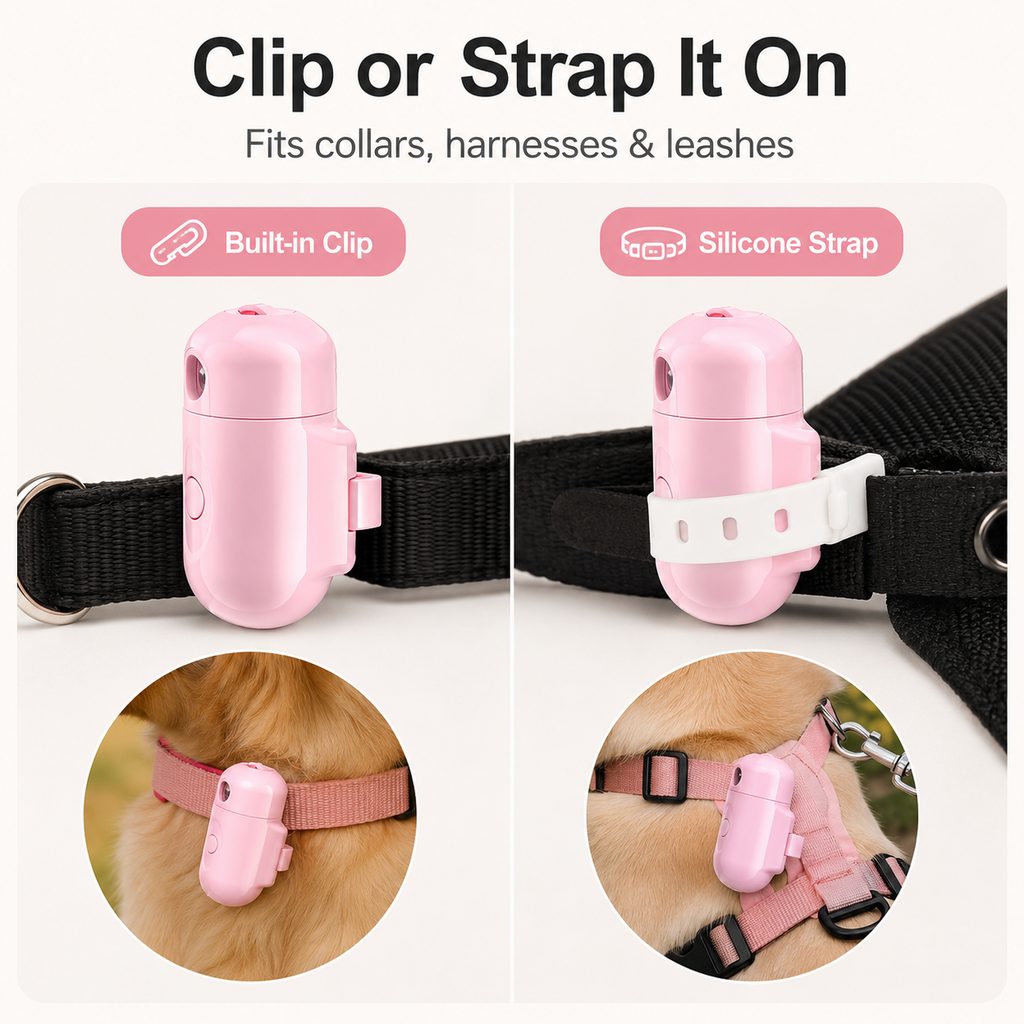 Paws in Awe PawGlow Pink Breed Projector Dog Light for Night Walks - USB Rechargeable Clip-On Pet Light for Extra Visibility & Fun image 6
