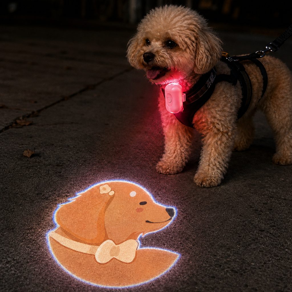 Paws in Awe PawGlow Pink Breed Projector Dog Light for Night Walks - USB Rechargeable Clip-On Pet Light for Extra Visibility & Fun image 23
