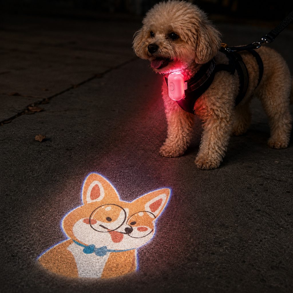 Paws in Awe PawGlow Pink Breed Projector Dog Light for Night Walks - USB Rechargeable Clip-On Pet Light for Extra Visibility & Fun image 21