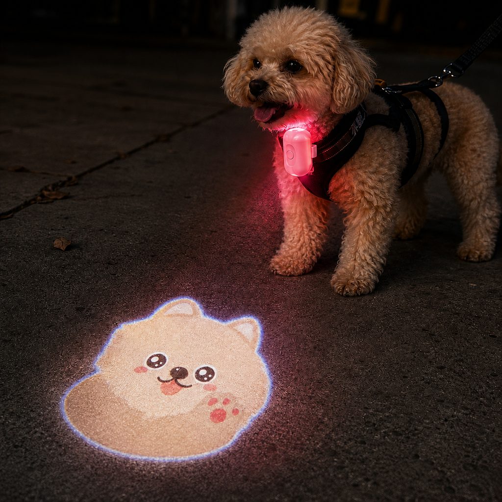 Paws in Awe PawGlow Pink Breed Projector Dog Light for Night Walks - USB Rechargeable Clip-On Pet Light for Extra Visibility & Fun image 20