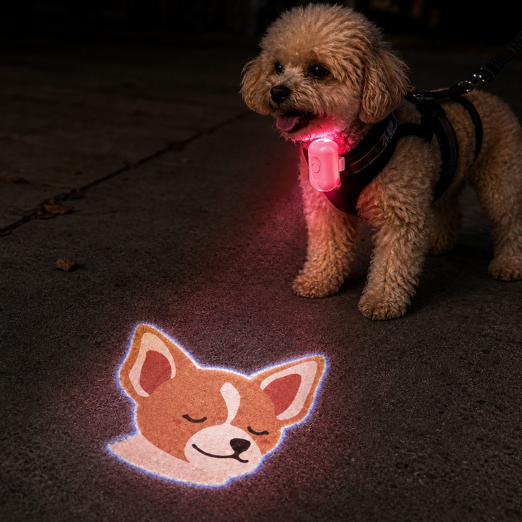 Paws in Awe PawGlow Pink Breed Projector Dog Light for Night Walks - USB Rechargeable Clip-On Pet Light for Extra Visibility & Fun image 19