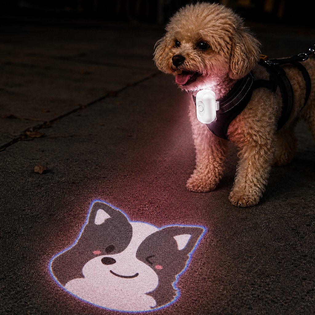 Paws in Awe PawGlow Pink Breed Projector Dog Light for Night Walks - USB Rechargeable Clip-On Pet Light for Extra Visibility & Fun image 14