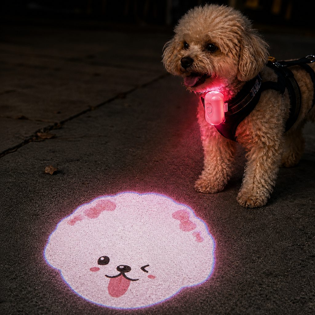 Paws in Awe PawGlow Pink Breed Projector Dog Light for Night Walks - USB Rechargeable Clip-On Pet Light for Extra Visibility & Fun image 13