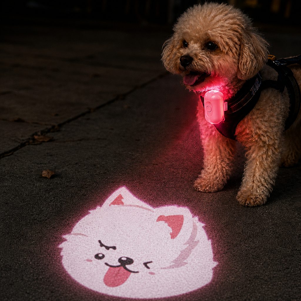 Paws in Awe PawGlow Pink Breed Projector Dog Light for Night Walks - USB Rechargeable Clip-On Pet Light for Extra Visibility & Fun image 12