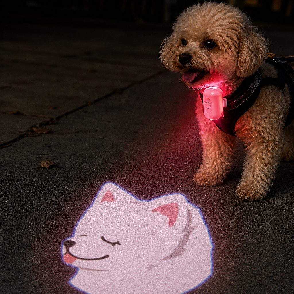 Paws in Awe PawGlow Pink Breed Projector Dog Light for Night Walks - USB Rechargeable Clip-On Pet Light for Extra Visibility & Fun image 11