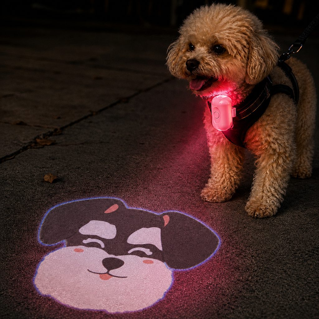 Paws in Awe PawGlow Pink Breed Projector Dog Light for Night Walks - USB Rechargeable Clip-On Pet Light for Extra Visibility & Fun image 15