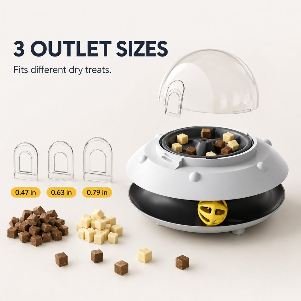 Paws in Awe PawOrbit UFO Motion-Activated Cat Treat Dispenser Toy - Interactive Puzzle Feeder for Indoor Cats, Keeps Cats Busy While You Work image 6
