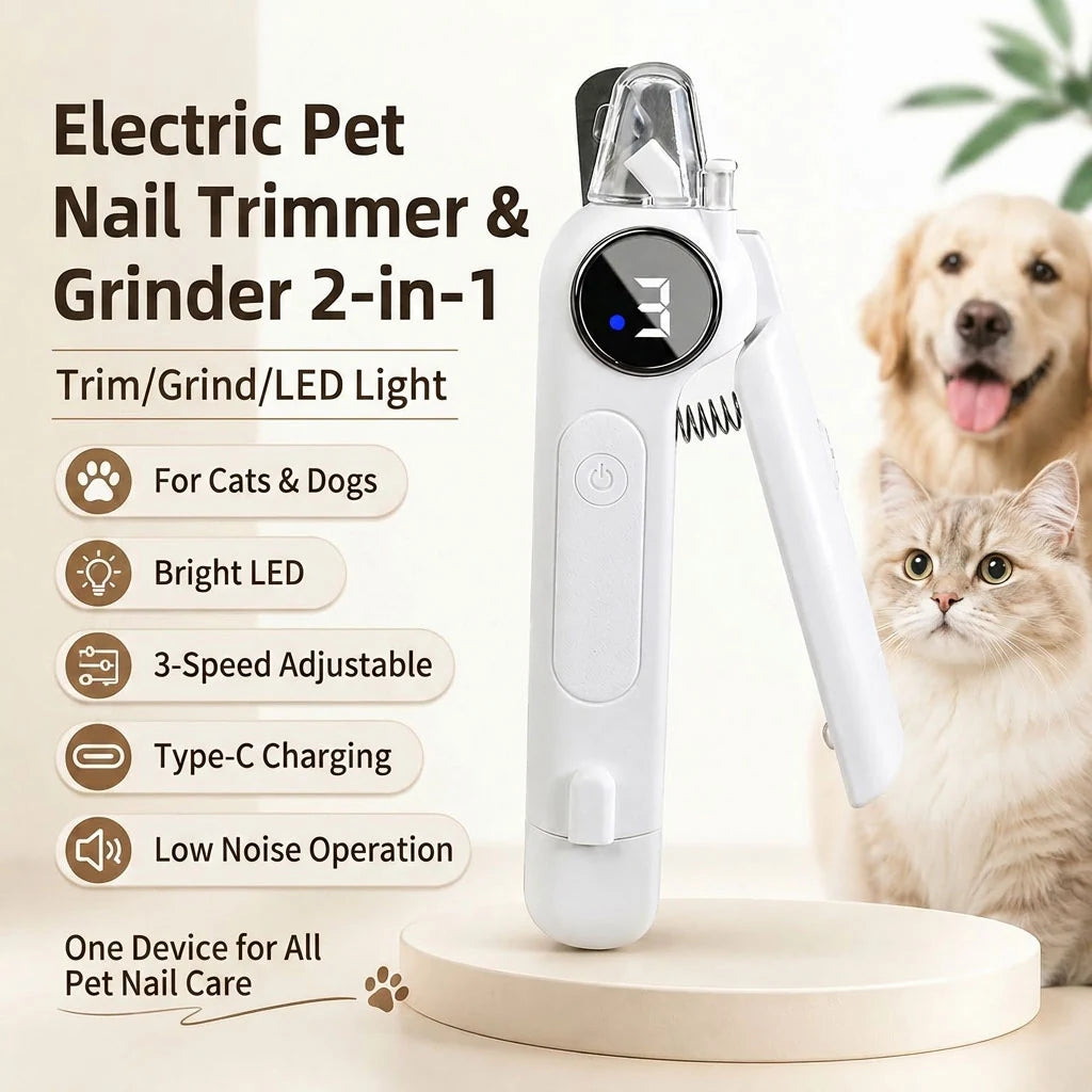 Paws in Awe 2-in-1 Electric Nail Clipper & Grinder with LED Light product image 2