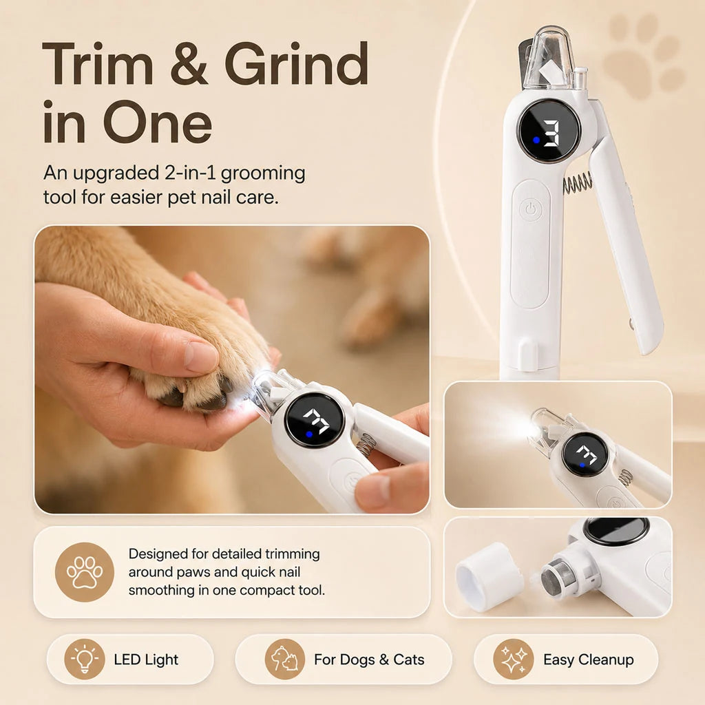 Paws in Awe 2-in-1 Electric Nail Clipper & Grinder with LED Light product image 4