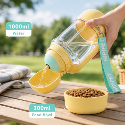 Paws in Awe 2-in-1 Portable Dog Water Bottle with Food Container main image