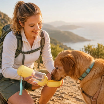 Paws in Awe 2-in-1 Portable Dog Water Bottle with Food Container image 3