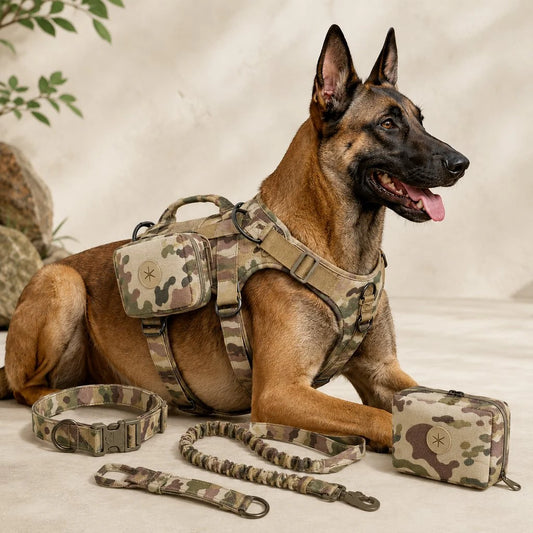 Paws in Awe 5-Piece Tactical Dog Harness Set for Hiking & Training main image