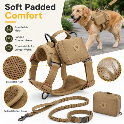 Paws in Awe 5-Piece Tactical Dog Harness Set for Hiking & Training product image 5