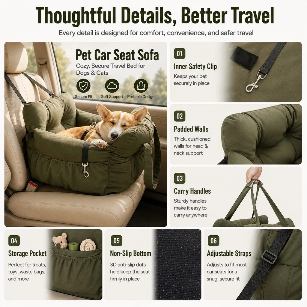 Paws in Awe Car Seat Sofa for Road Trips product image 7