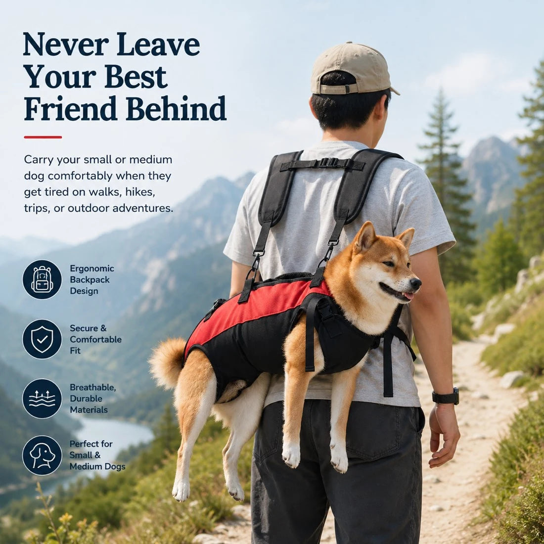Paws in Awe Hands-Free Dog Carrier Harness Backpack for Walks, Hiking & Travel product image 2
