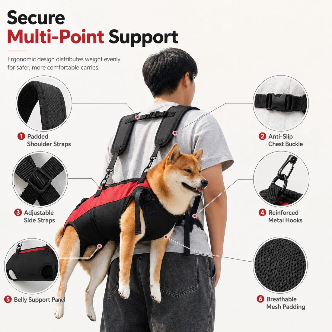 Paws in Awe Hands-Free Dog Carrier Harness Backpack for Walks, Hiking & Travel product image 6