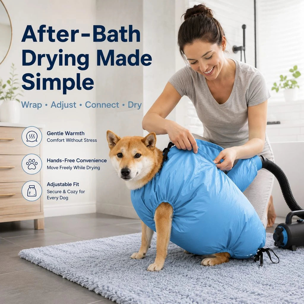 Paws in Awe Hands-Free Dog Dryer Bag for After-Bath Home Grooming, Helps Dry Wet Coats product image 3