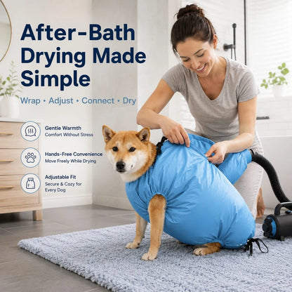 Paws in Awe Hands-Free Dog Dryer Bag for After-Bath Home Grooming, Helps Dry Wet Coats product image 3