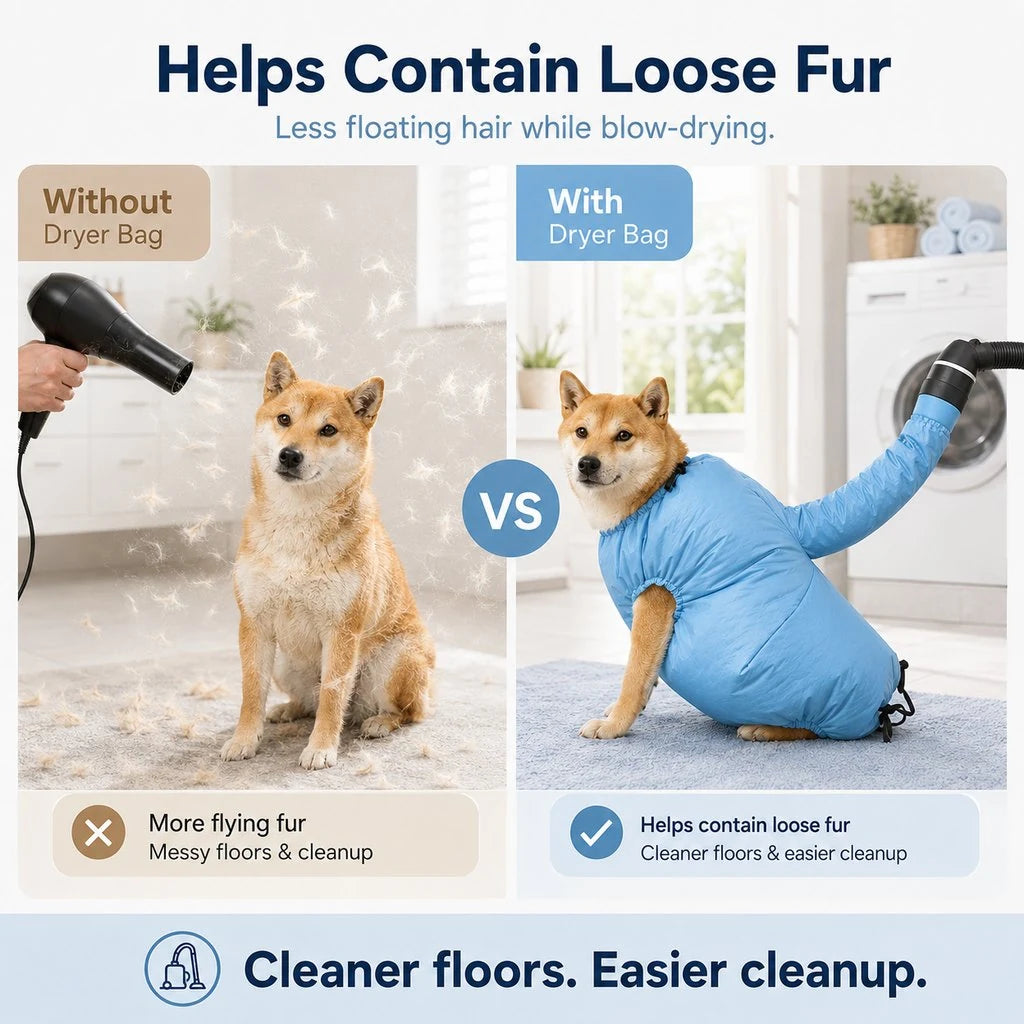 Paws in Awe Hands-Free Dog Dryer Bag for After-Bath Home Grooming, Helps Dry Wet Coats product image 7