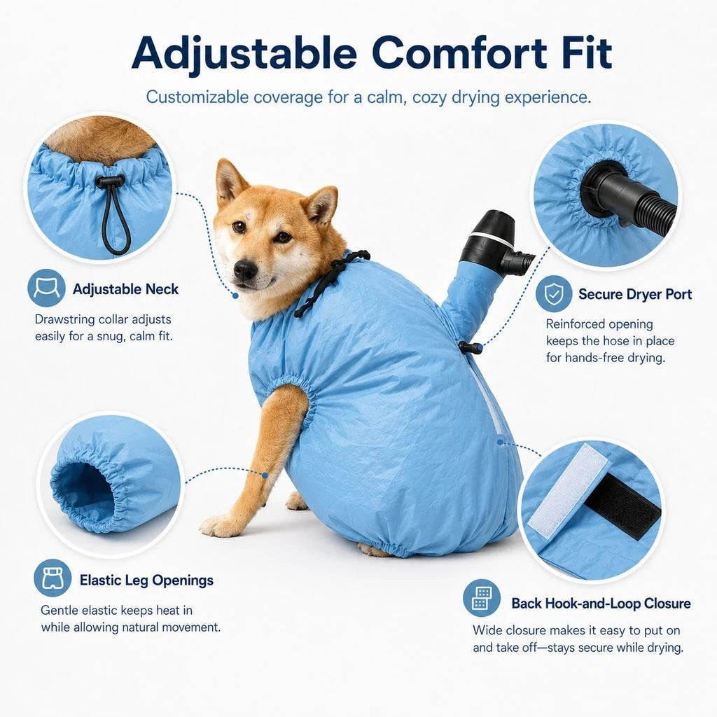 Paws in Awe Hands-Free Dog Dryer Bag for After-Bath Home Grooming, Helps Dry Wet Coats product image 8