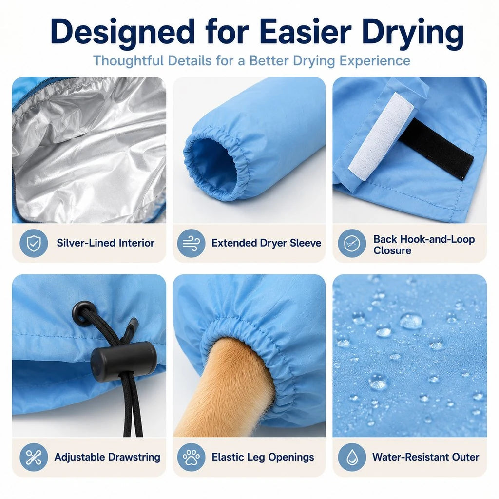 Paws in Awe Hands-Free Dog Dryer Bag for After-Bath Home Grooming, Helps Dry Wet Coats product image 9