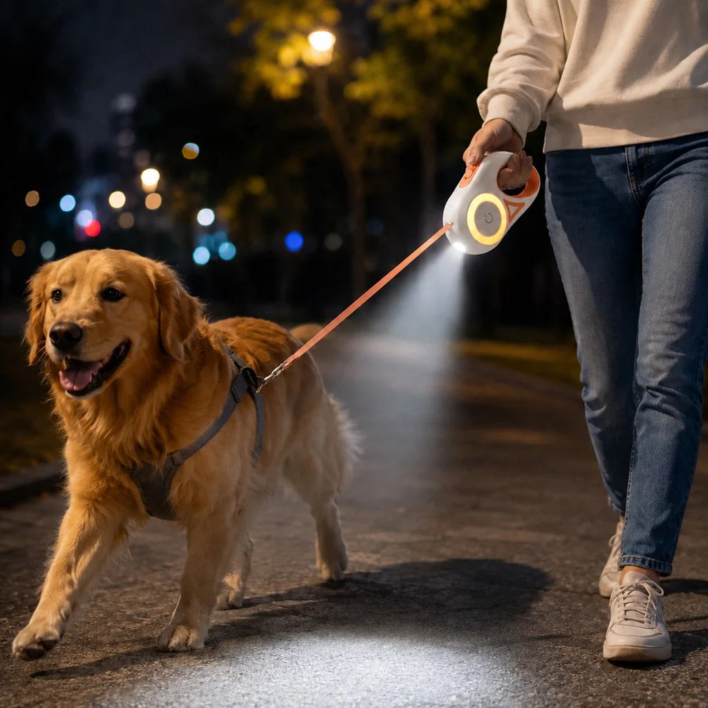 Paws in Awe LED Retractable Dog Leash for Night Walks image 11