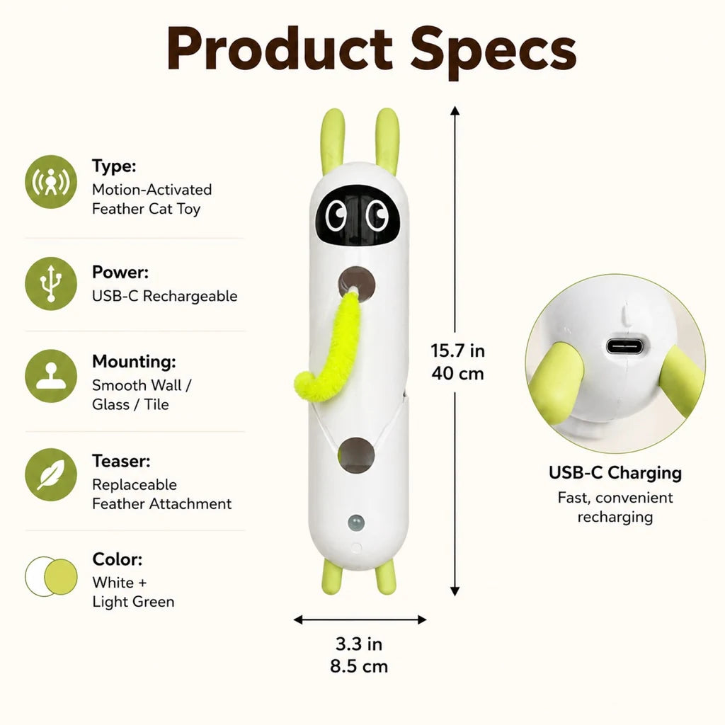 Paws in Awe Motion-Activated Feather Cat Toy for Indoor Play product image 9