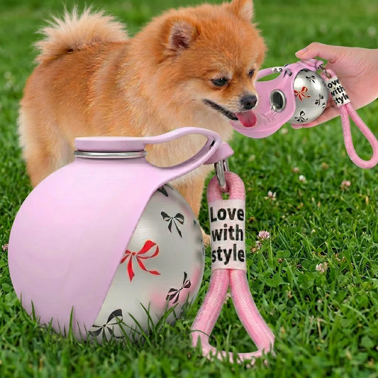 Paws in Awe Portable Dog Water Bottle with Leash Clip for Walks & Hiking main product image