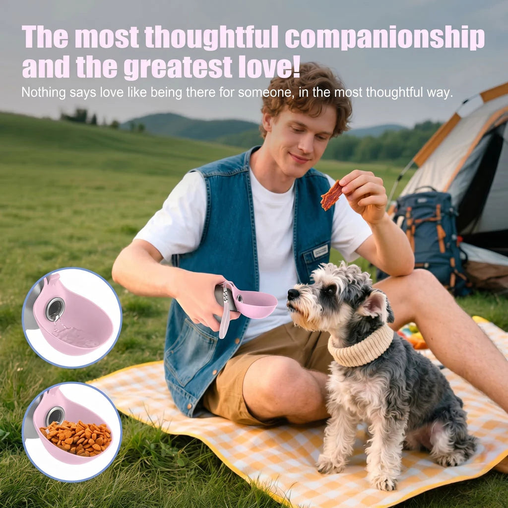 Paws in Awe Portable Dog Water Bottle with Leash Clip for Walks & Hiking product detail image 5