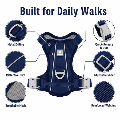 Paws in Awe Reflective Dog Harness for Night Walks, Daily Park Walks & No-Neck-Pull Comfort image 7
