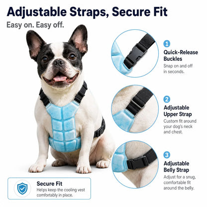 Paws in Awe Reusable PCM Pet Cooling Vest for Summer Walks & Outdoor Play image 4