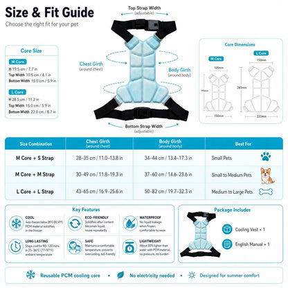 Paws in Awe Reusable PCM Pet Cooling Vest for Summer Walks & Outdoor Play image 5
