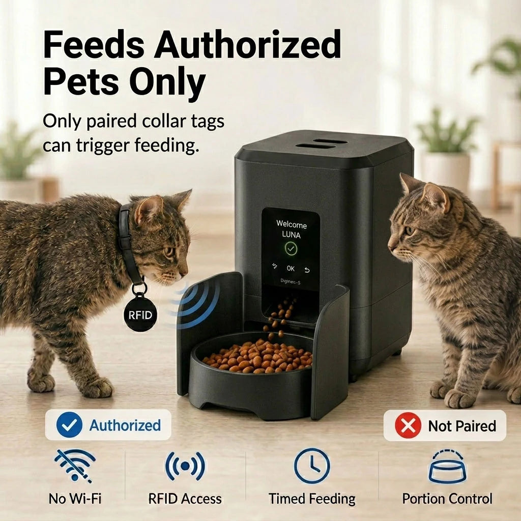 Paws in Awe RFID Smart Automatic Feeder with Collar Tag – 3L Timed Portion Control product detail image 2