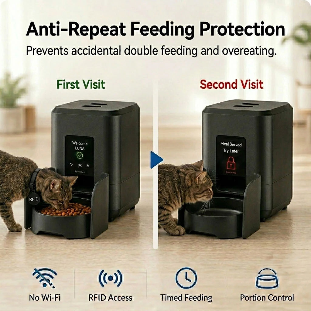 Paws in Awe RFID Smart Automatic Feeder with Collar Tag – 3L Timed Portion Control product detail image 4